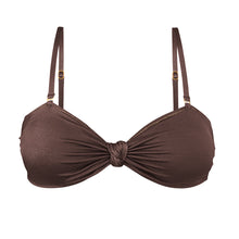 Carregar imagem no visualizador da galeria, Product Front: Rio De Sol Haut Top Shimmer-Coffee Bandeau-Joy
