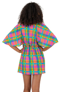 Model Back: Rio De Sol Vêtement De Plage Tulip-Garden Mini Dress