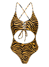 Carregar imagem no visualizador da galeria, Product Front: Rio De Sol Une Pièce Wild-Orange Ivy Strap
