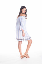 Carregar imagem no visualizador da galeria, Model Back: Saha Vêtement De Plage Viento Blue Stripes
