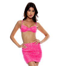 Carregar imagem no visualizador da galeria, Sequins Mini Skirt Pink
