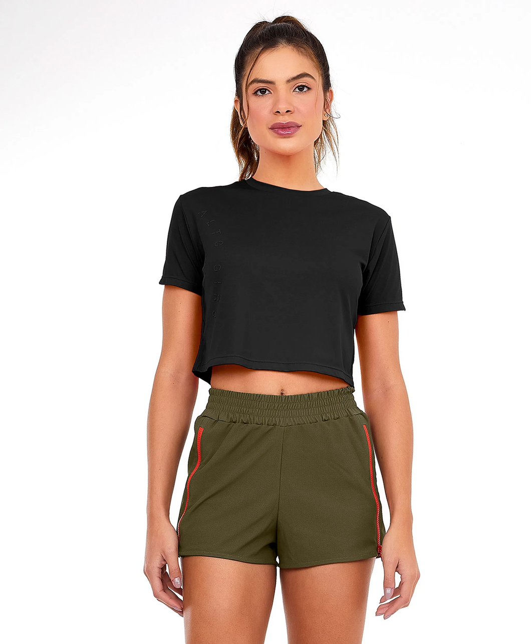 T-Shirt Skin Fit Cropped 1983 Preto