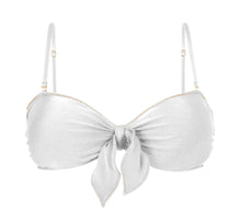 Carregar imagem no visualizador da galeria, Top Shimmer-White Bandeau-Knot
