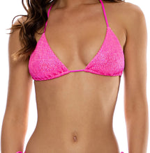 Carregar imagem no visualizador da galeria, Top Wavy Ruched Bella Metallic Hot Pink
