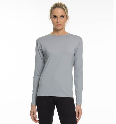 Model Front: Uv Line T-Shirt Camiseta Uvpro Ml Cinza Upf50+