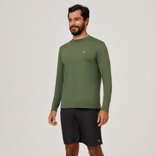 Carregar imagem no visualizador da galeria, Image 02: Uv Line T-Shirt Camiseta Uvpro Ml Verde Militar Upf50+
