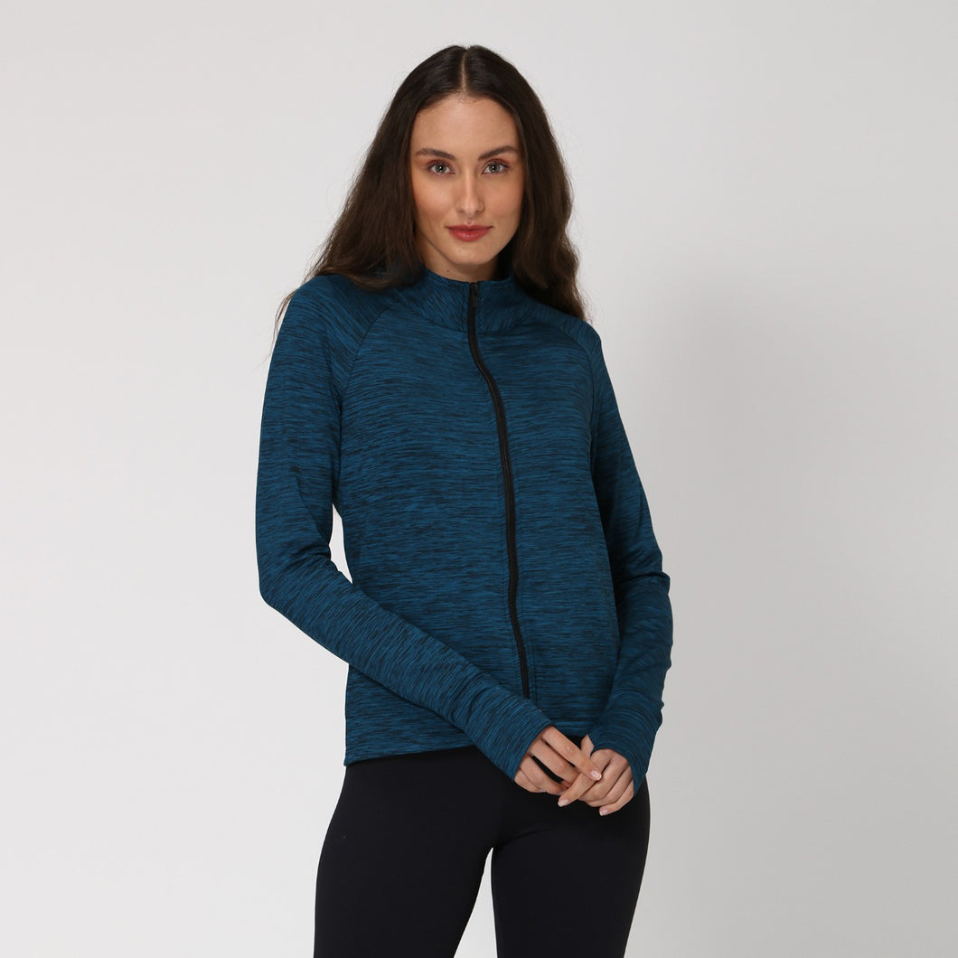 Model Front: Uv Line Fitness Haut Casaco Newfit Petroleo Upf50+