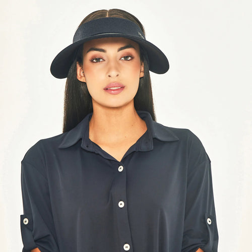 Model Front: Uv Line Visière Grecia Black Fit Upf50+