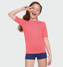 Carregar imagem no visualizador da galeria, Image 04: Uv Line T-Shirt Kids Fpu50+ Uvpro Short Sleeve T-Shirt Coral Uv
