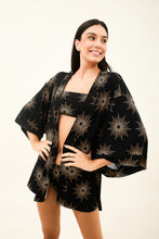 Carregar imagem no visualizador da galeria, Gallery: Uv Line Vêtement De Plage Kimono Shine-Preto Upf50+
