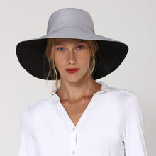 Carregar imagem no visualizador da galeria, Model Front: Uv Line Chapeau Souple/Capeline San Diego Cinza Preto Upf50+
