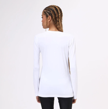 Carregar imagem no visualizador da galeria, Model Back: Uv Line Fitness Haut Sport Fit Branco Fem
