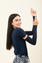 Carregar imagem no visualizador da galeria, Gallery: Uv Line Gants Sun-Protection Sleeve Navy Upf50+
