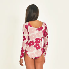 Carregar imagem no visualizador da galeria, Model Back: Uv Line Une Pièce Fille Swimsuit Flores Upf50+

