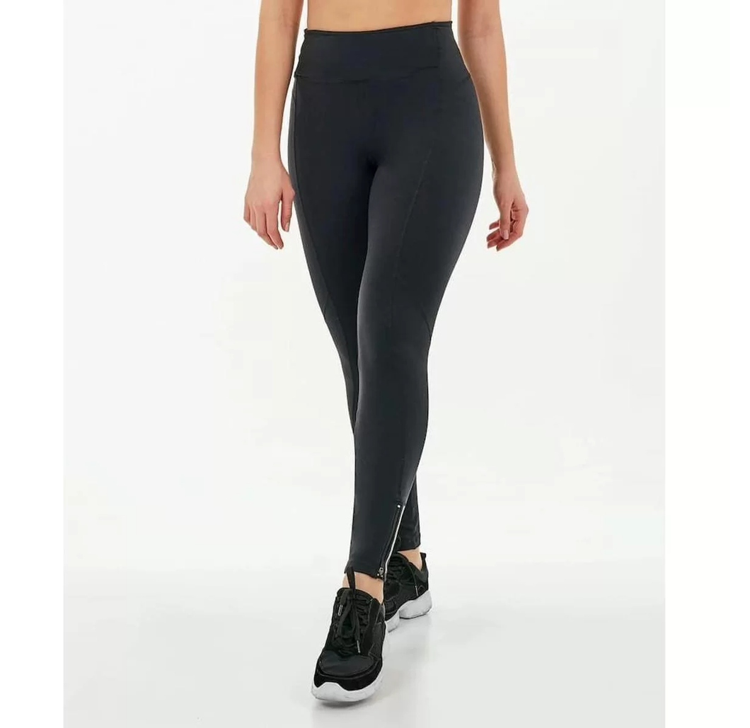 Legging Supplex Ziper Barra Preto