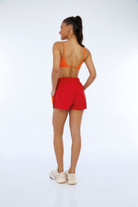 Shorts Techno Taslon Com Bolsos Vermelho Haute Red