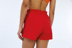 Shorts Techno Taslon Com Bolsos Vermelho Haute Red