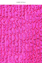 Carregar imagem no visualizador da galeria, Top Wavy Ruched Bella Metallic Hot Pink
